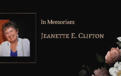 En memoria de Jeanette E. Clifton, quien hizo de todos los días un regalo